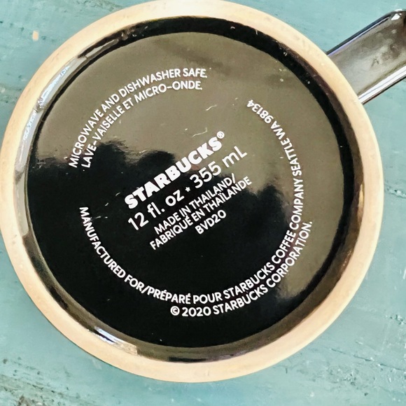 Starbucks 2020 Iridescent Metallic Oil Slick Coated Round Ceramic 12 oz. Mug - Picture 4 of 5